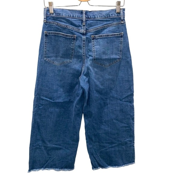 GAP sz 28 High Rise Super Wide-Leg Medium Indigo Crop Women’s Jeans - Picture 5 of 8